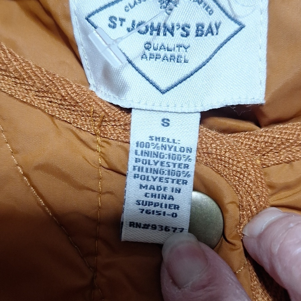 NWT St John's Bay orange all weather coat, with pockets. - Picture 8 of 12